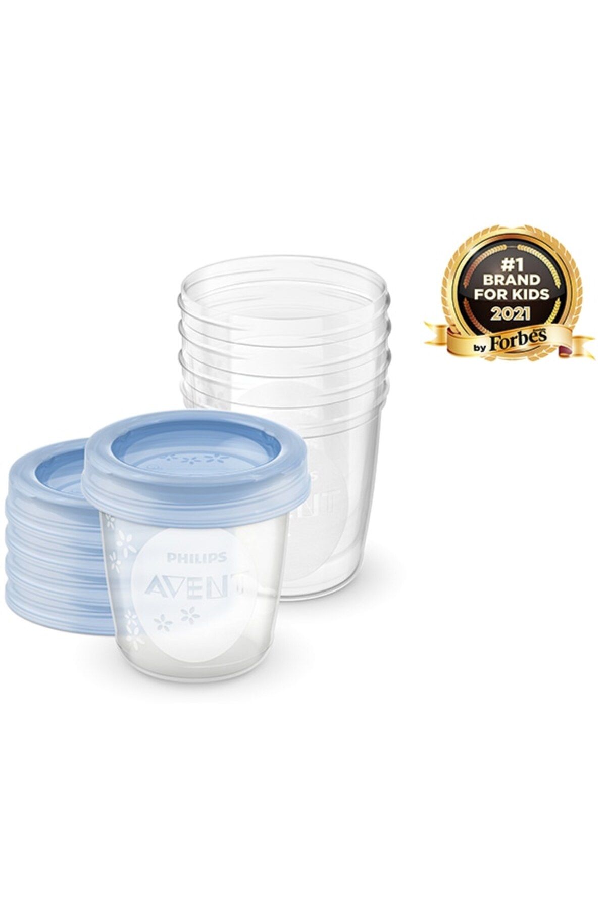 Philips Avent-Set 5 recipiente pentru depozitarea laptelui PHILIPS AVENT SCF619/05, 5 buc x 180 ml, albastru-transparent 6