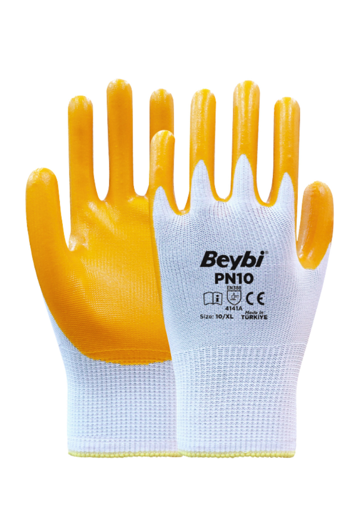 Beybi PN10 Polyester Örme Nitril Eldiven 1-Çift
