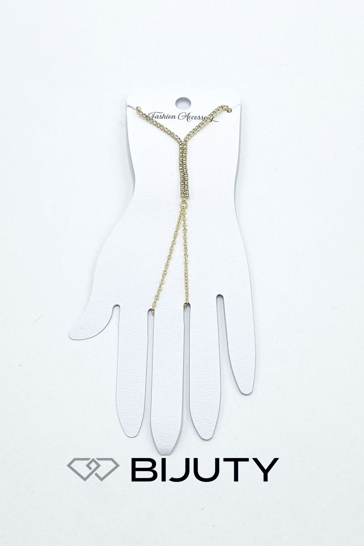 Bijuty-Suyolu - Piece Detailed and Sequential Stone Model Şahmeran Gold and Silver Color Set of 5 5