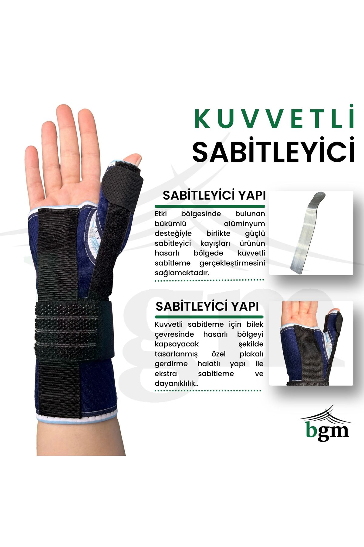 bgm-Blue Thumb Splint Supported Hand Wrist Splint High Quality Blue Detection Splint 6