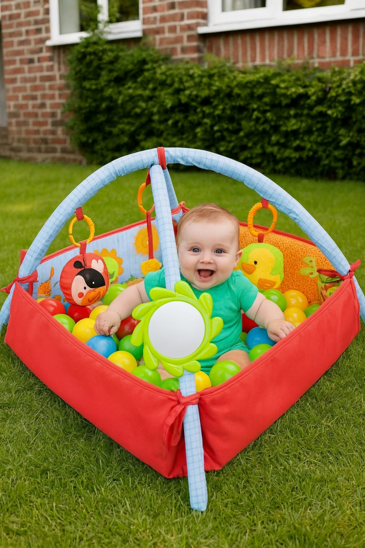 Baby Neşeli Çiftlik 3’ü 1 Arada Oyun Halısı | Top Havuzu + 10 Top + 4 Oyuncaklı Aktivite Matı | 0+ Ay fotoğrafı 3 (önizleme)