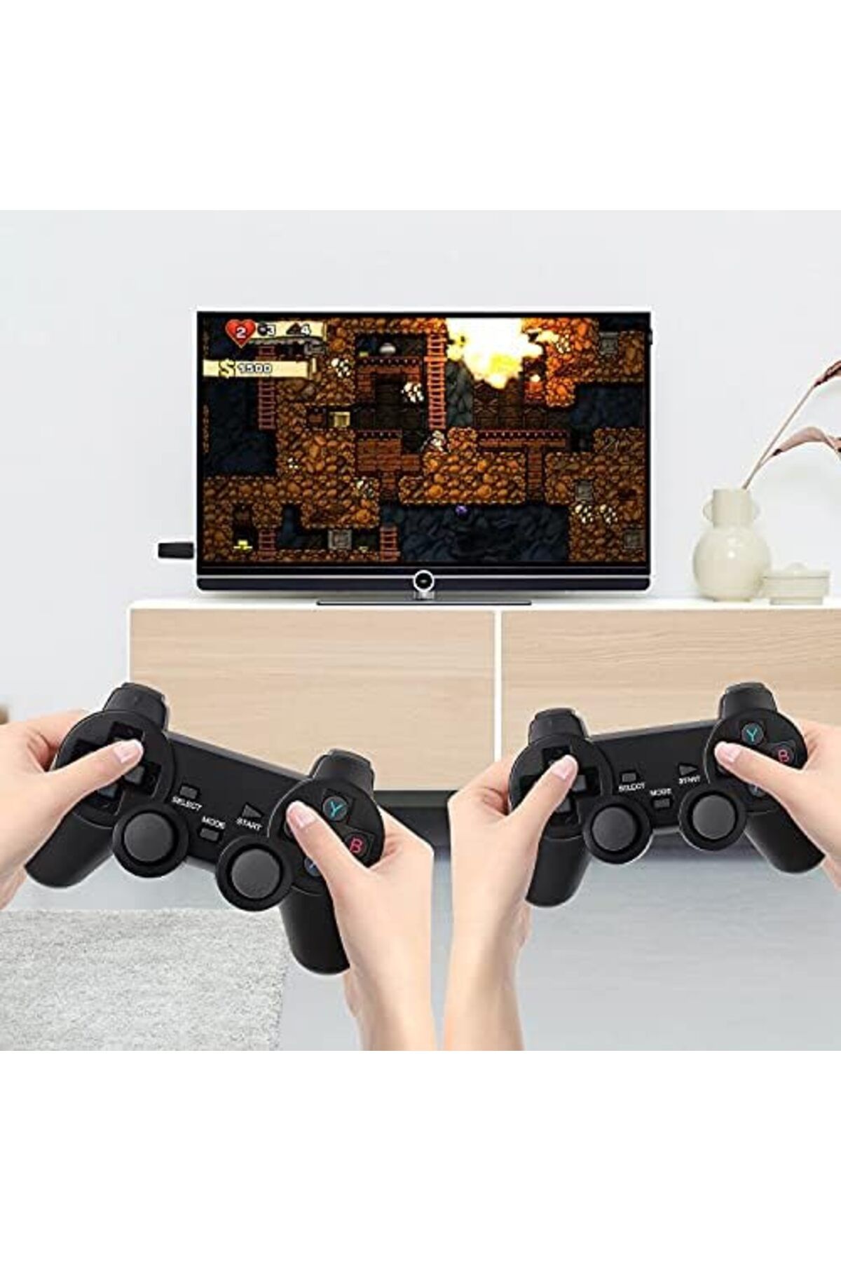 AWH-وحدة تحكم ألعاب M8 ريترو، مدمجة بأكثر من 10000 لعبة، عصا ألعاب فيديو لاسلكية 4K HDMI، سلكية، 2 4