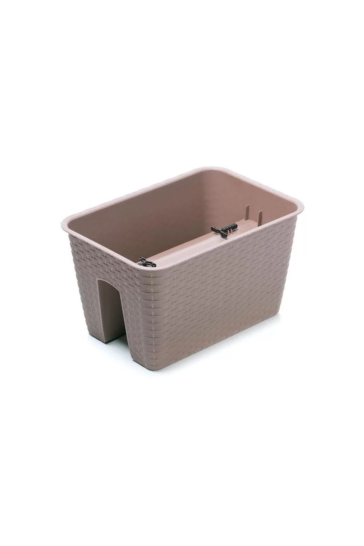 Prosperplast-Decorative Flower Pot, Rectangular, for Railings, Brown, 39.6 x 27.2 x 22.5 cm, Ratolla Railing 3