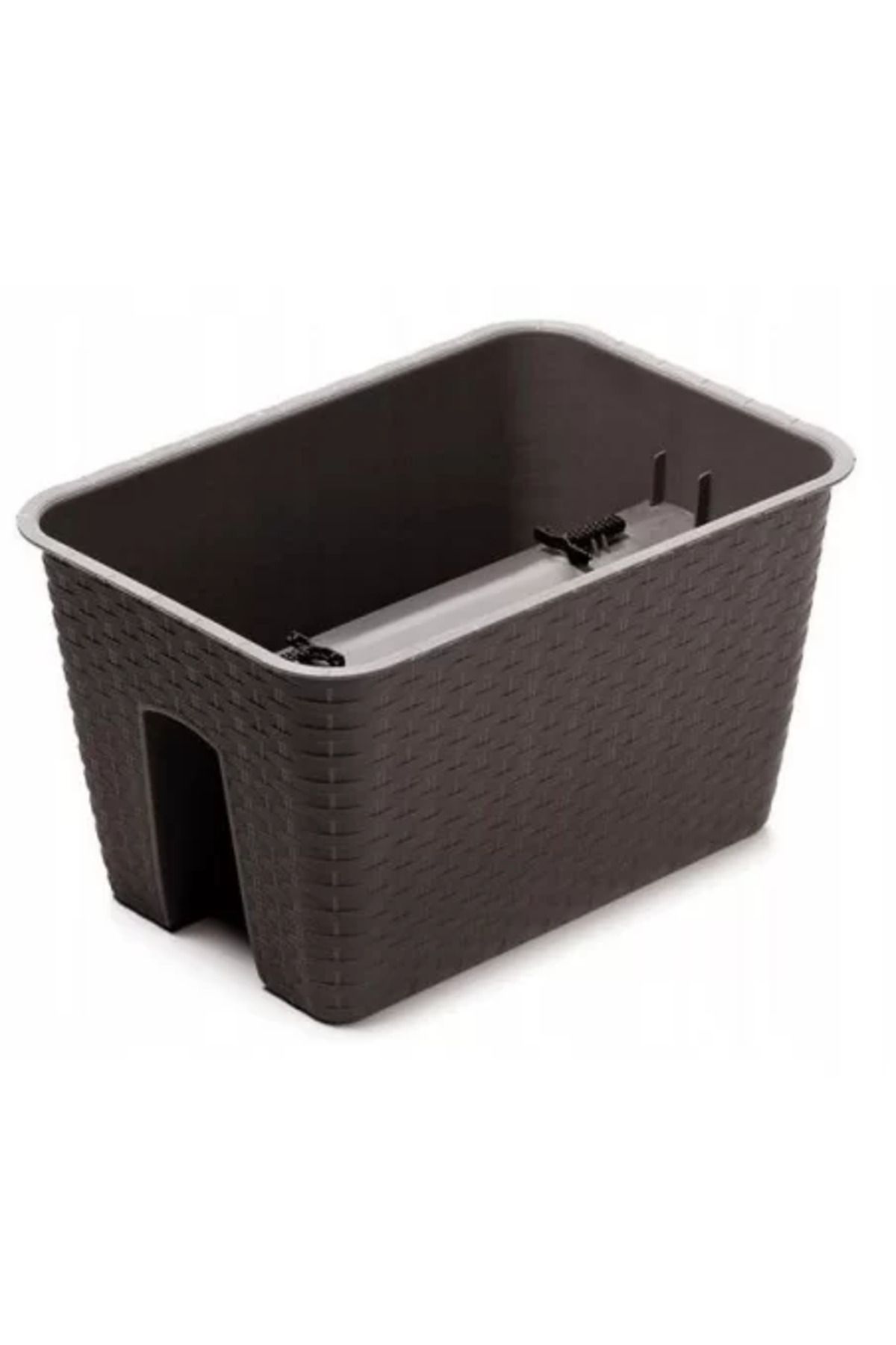 Prosperplast-Decorative Flower Pot, Rectangular, for Railings, Brown, 39.6 x 27.2 x 22.5 cm, Ratolla Railing 1