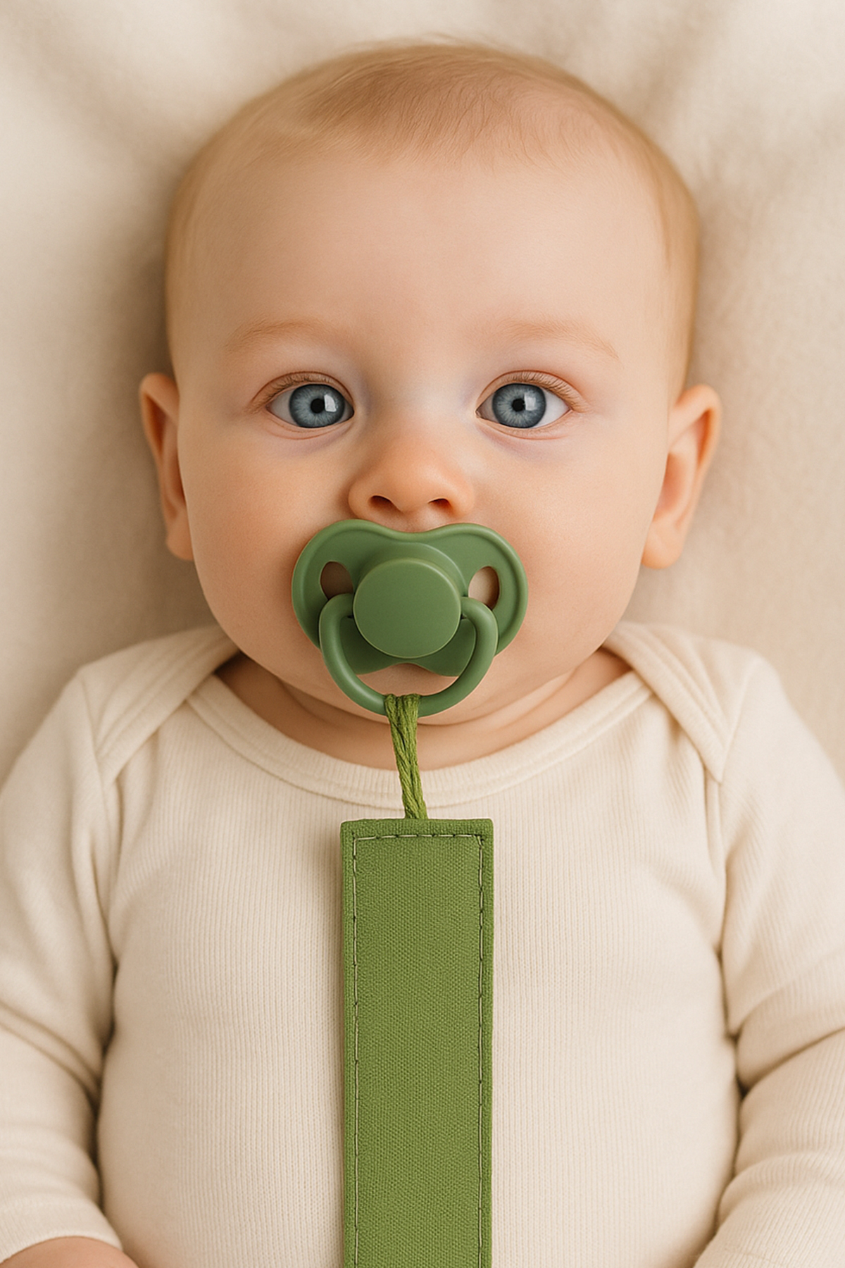 Baby Cais Collection Organik Pamuk Emzik Zinciri - Emzik Askısı - Bebek Hediyesi Set10 Cappuccino - Haki - Mavi fotoğrafı 4 (önizleme)