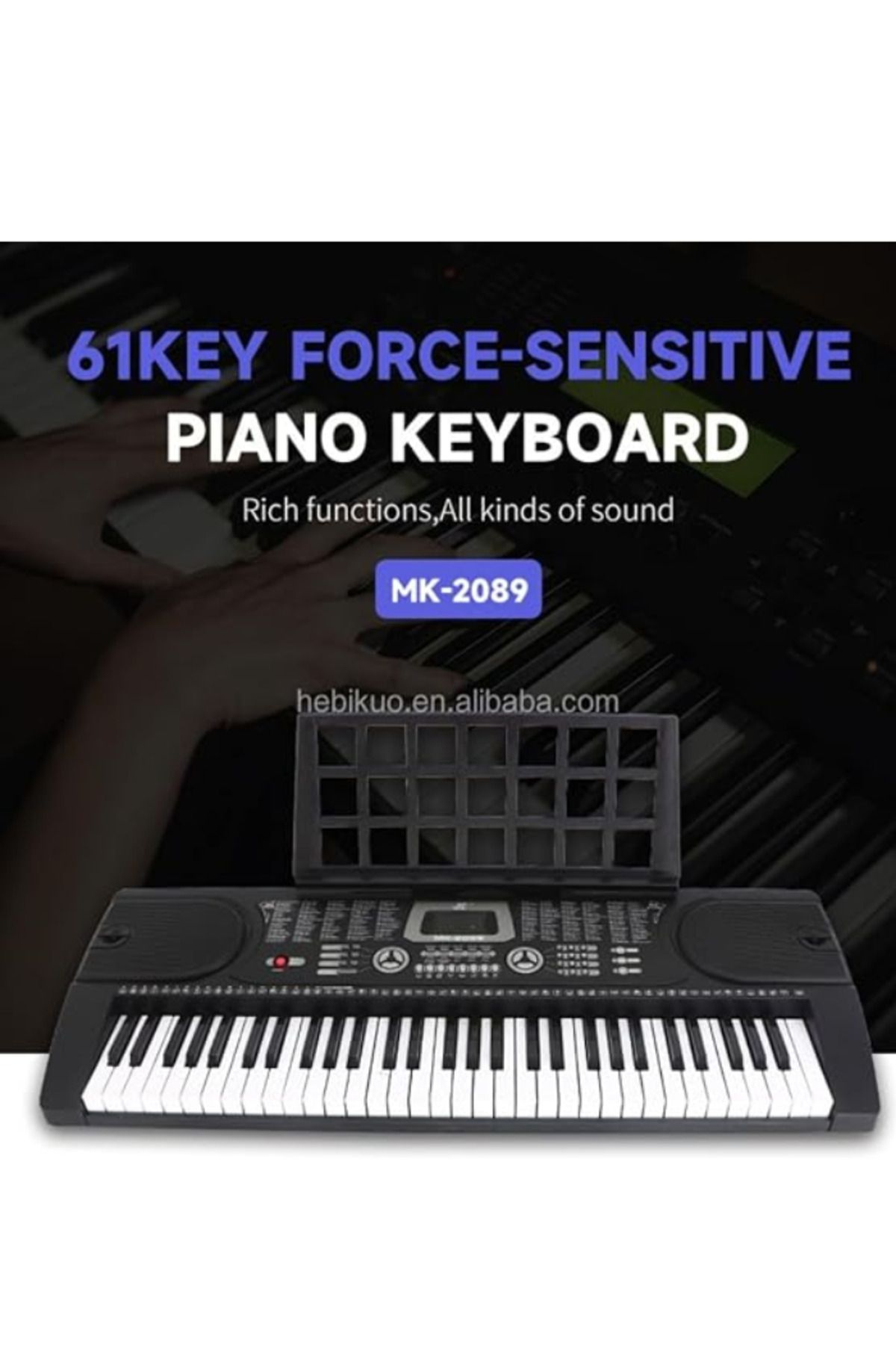 MegArya-MK-2089 61 Keys Music Instruments Electronic Organ Keyboard Display Digital Piano With 12 Demo Songs 1