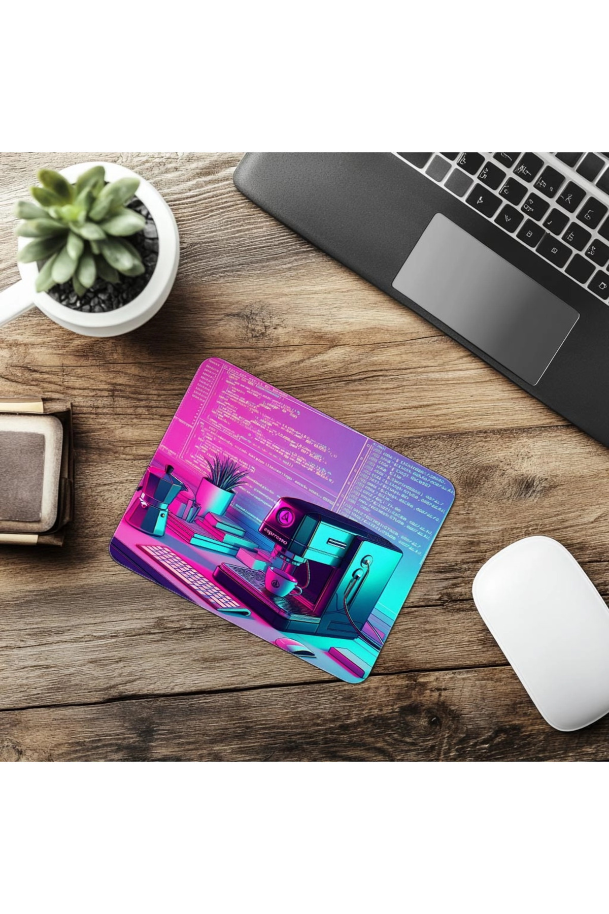 Luluyen-Code Enriched with Espresso Machine 19X23 cm 2 mm Rectangle Imported Printed Mouse Pad 6