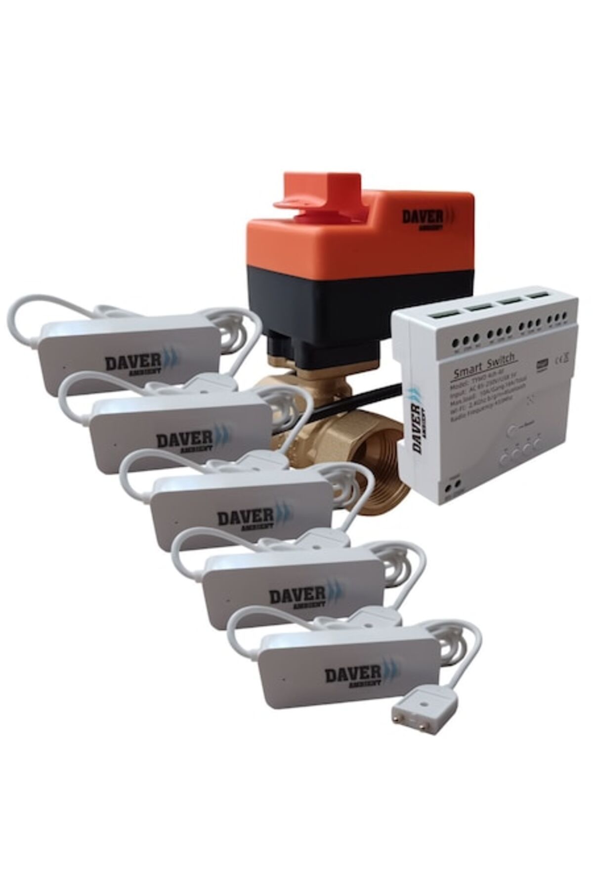 Daver-WiFi Anti-Flood Package with Smartphone Alert, Five Sensors and Servo Motor Valve by 1