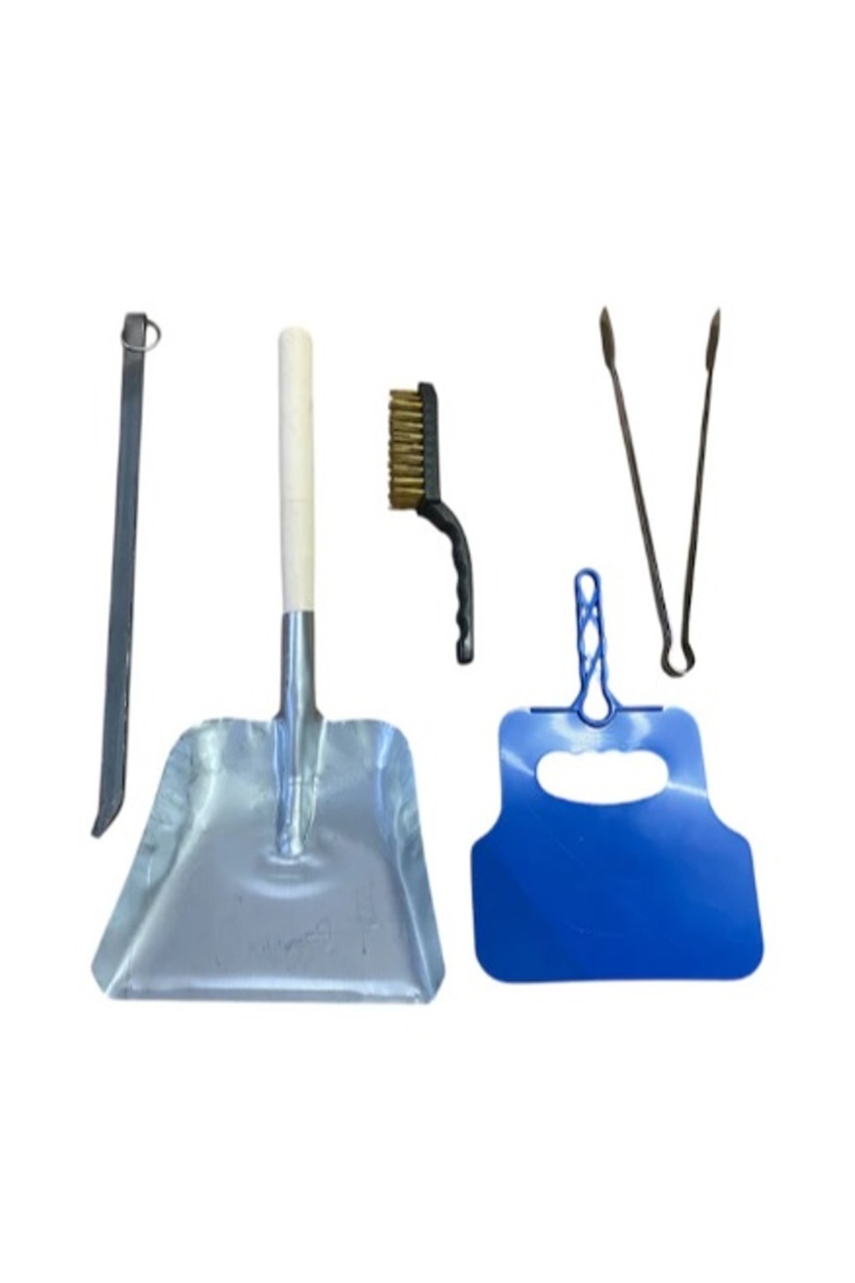 mobilreyon Mangal Aksesuar Seti 5 Parça ,Büyük Kürek - Köz Maşası - Barbekü Maşası - Fırça - Yelpaze