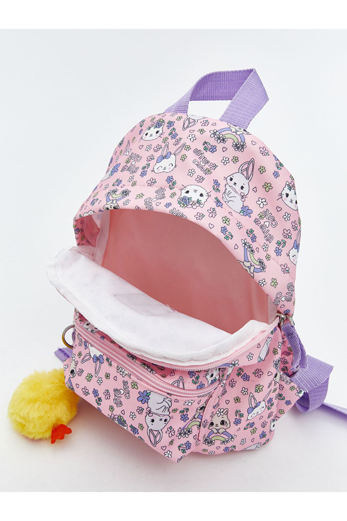 LC Waikiki-Ecru Patterned Girl's Backpack 5