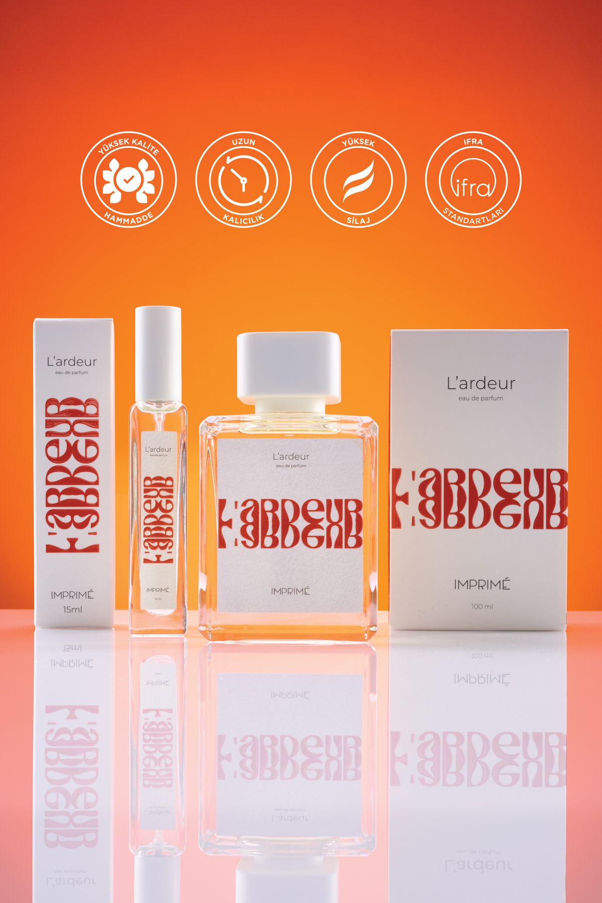 Imprime-L'ardeur EDP 100 ML & Travel Size 15 ml مجموعة عطور للجنسين I شرقي، زهري I توت، زعفران 2