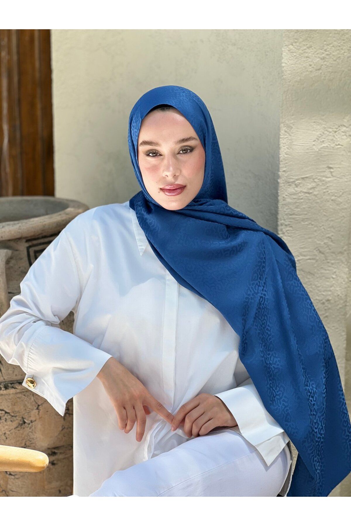 Modakaşmir-Silky Jacquard Series Path Pattern Shawl 3