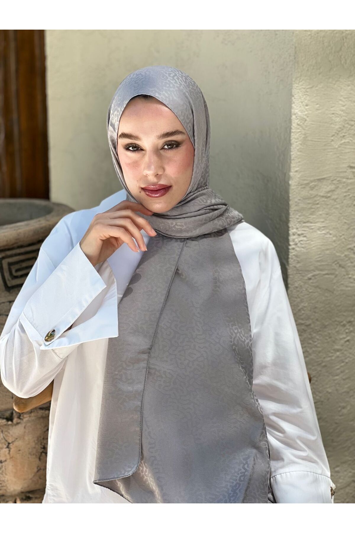 Modakaşmir-Silky Jacquard Series Path Pattern Shawl 1