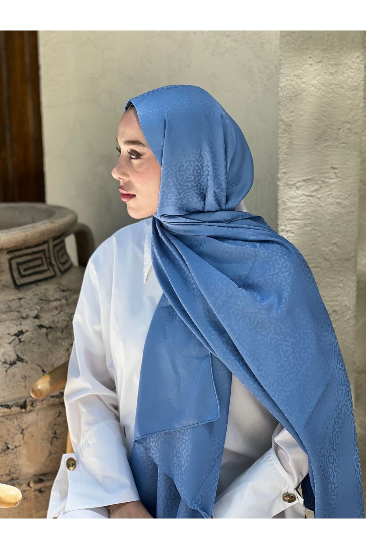 Modakaşmir-Silky Jacquard Series Path Pattern Shawl 2