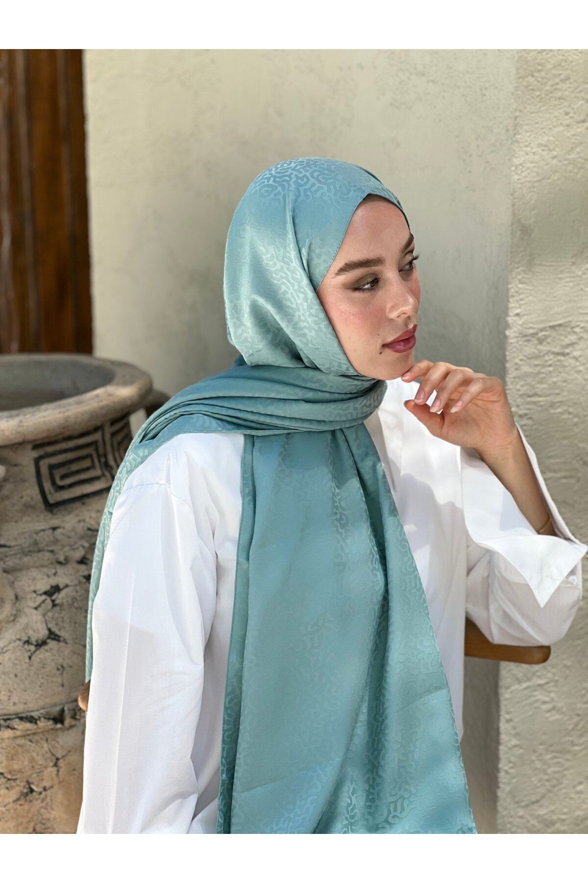 Modakaşmir-Silky Jacquard Series Path Pattern Shawl 1