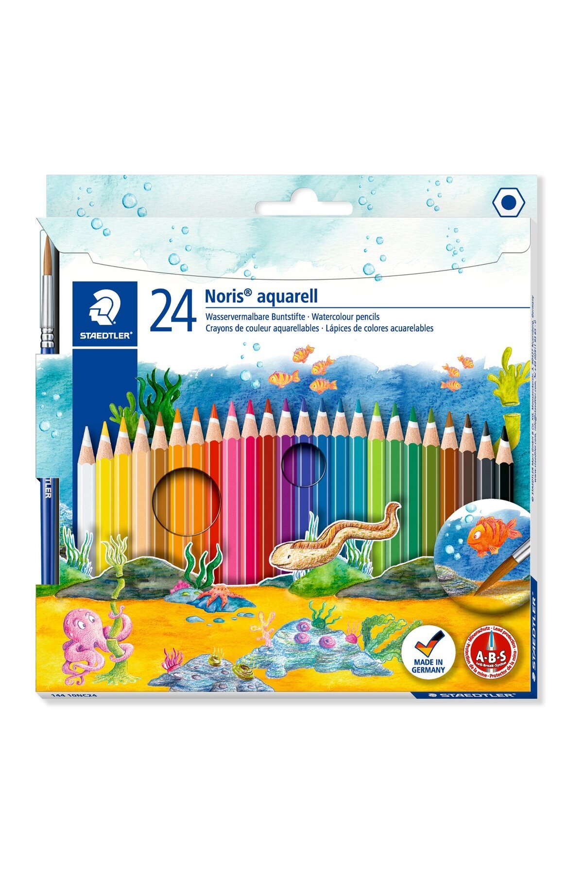 Staedtler WizDesign 144 10NC Noris Club Aquarell Kuru Boya Kalemleri – Sulu Boya Etkili, Fırça Hediyeli