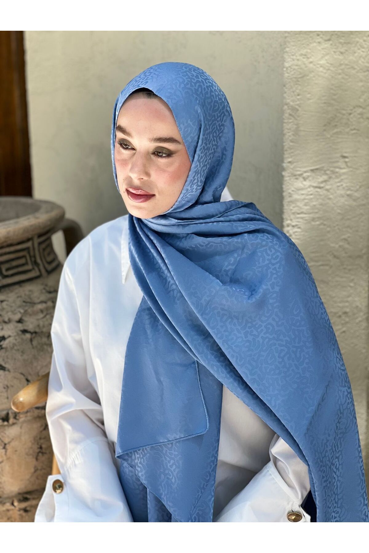 Modakaşmir-Silky Jacquard Series Path Pattern Shawl 3
