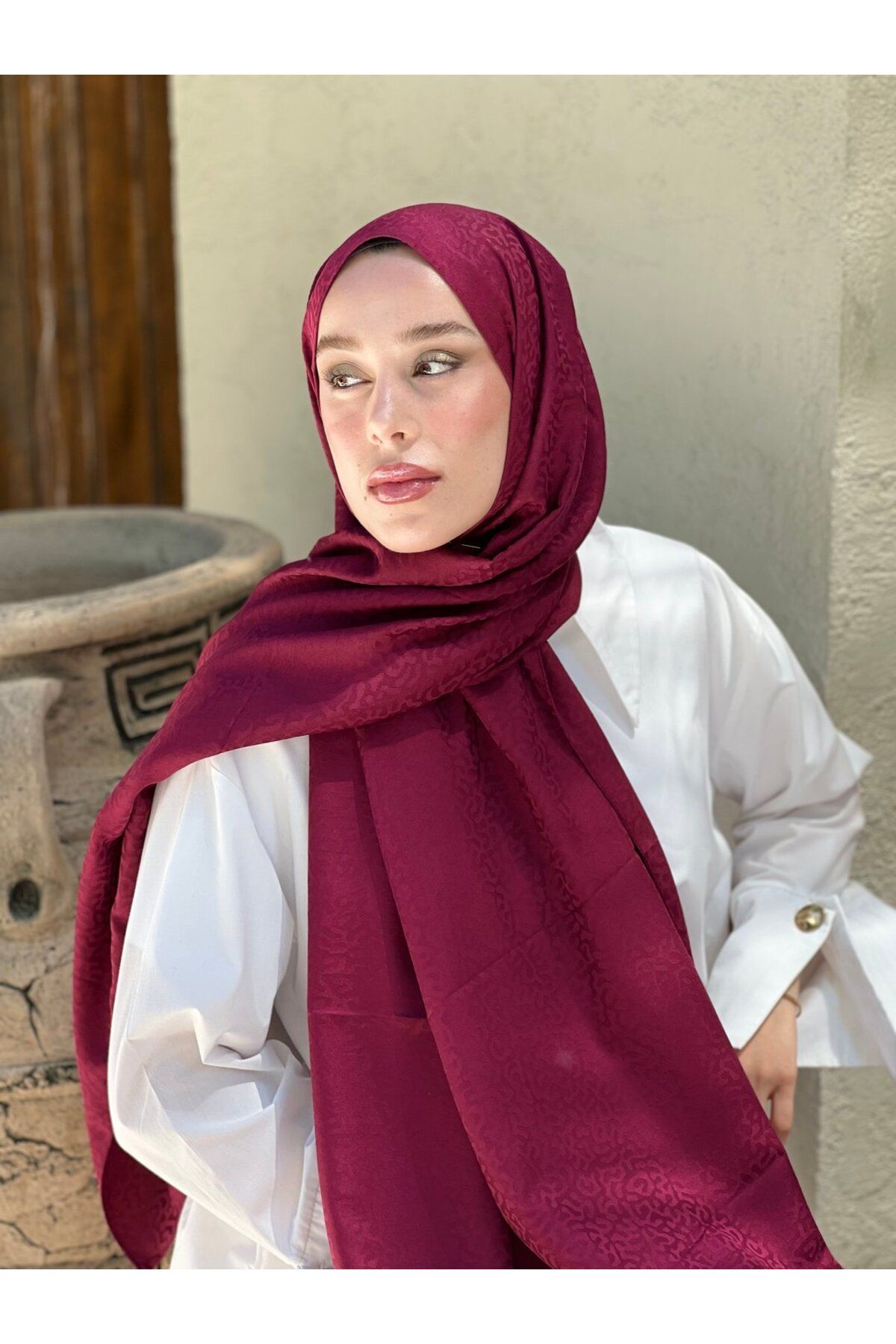 Modakaşmir-Silky Jacquard Series Path Pattern Shawl 1