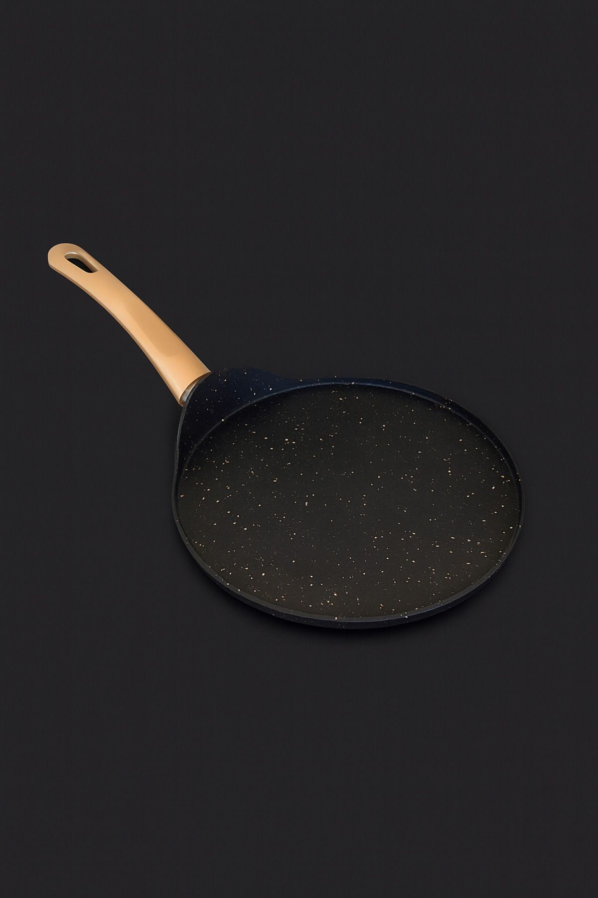 YUNUSOĞLU HOME-Black Granite Crepe Pan 24 cm – Cast Crepe Pan with Fireproof Non-Stick Surface, Ergonomic Handle 4