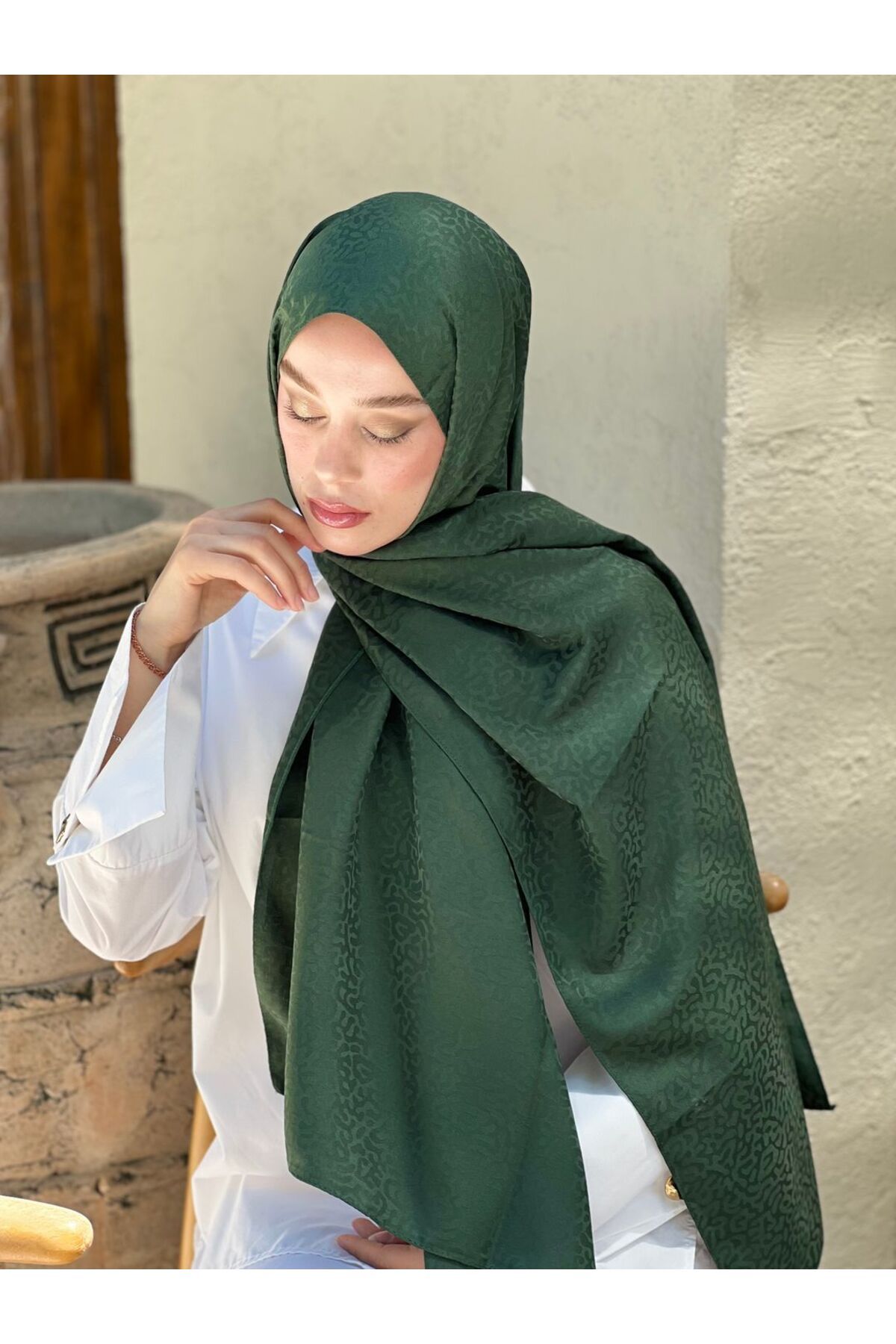 Modakaşmir-Silky Jacquard Series Path Pattern Shawl 2