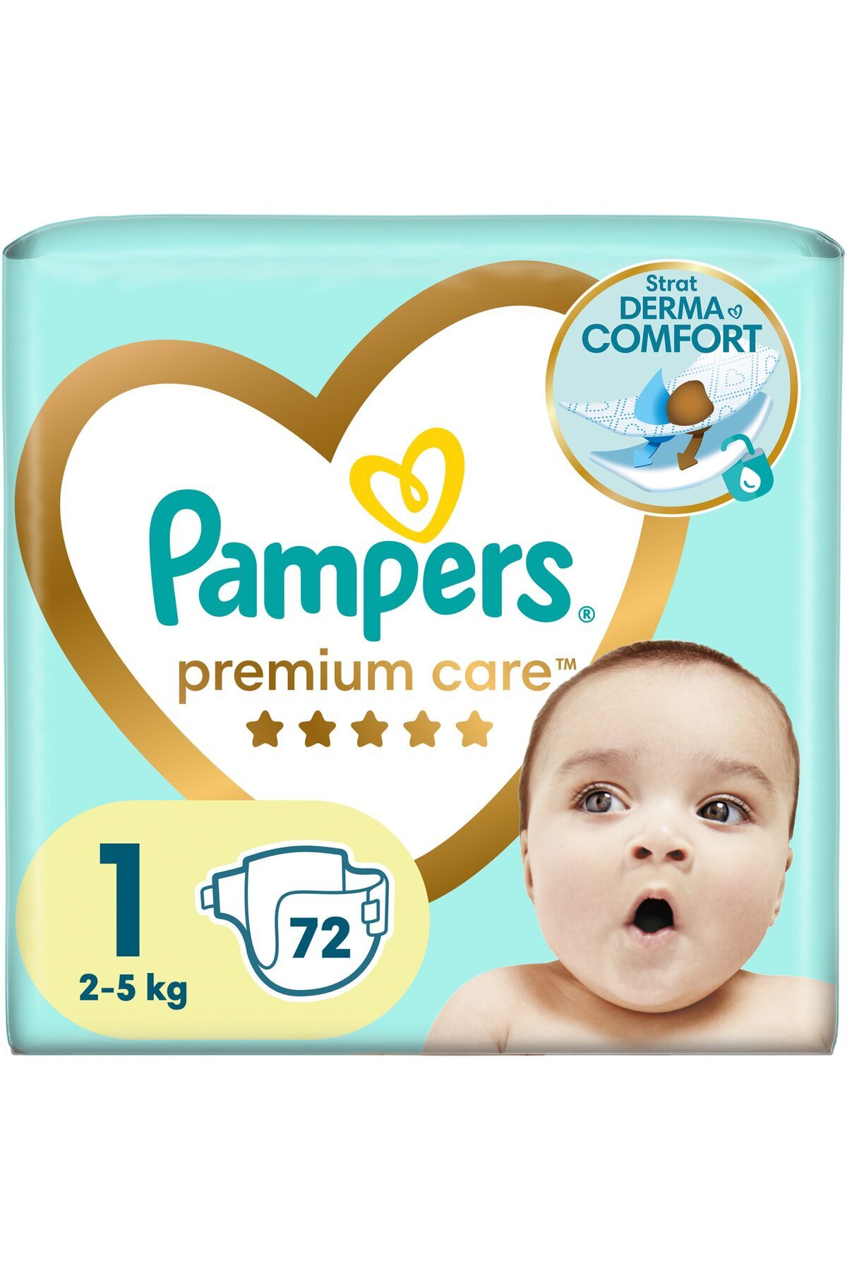 Pampers Plienky Premium Care veľkosť 1, 2-5 kg, 72 ks