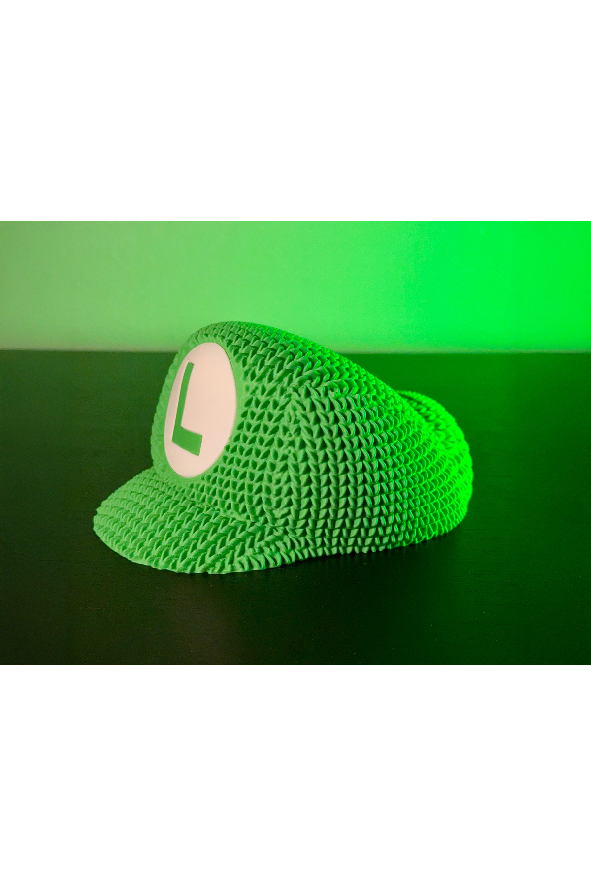 Figurine de chapeau Super Mario Luigi | Ornement décoratif de bureau de conception tricotée