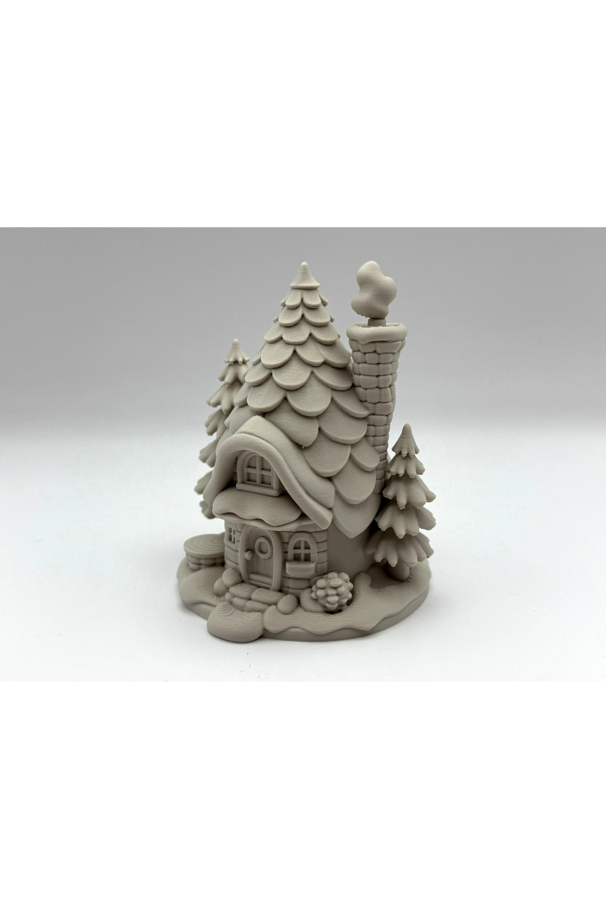 Winter Themed Pine Tree House 10cm | Miniature Fairy House Decorative Figure
