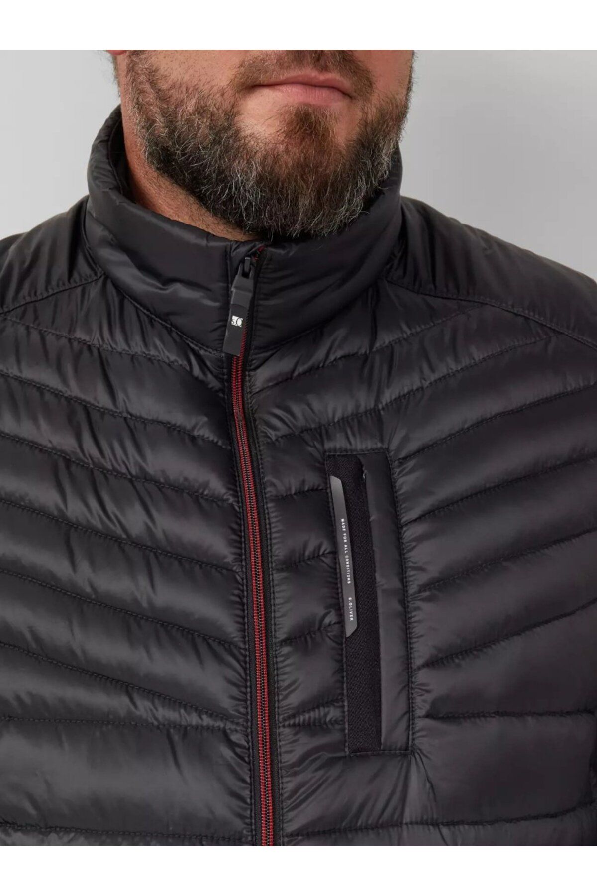 s.Oliver-Big Sizes Men's vest, without hood with slant pockets and Regular fit, Black 4