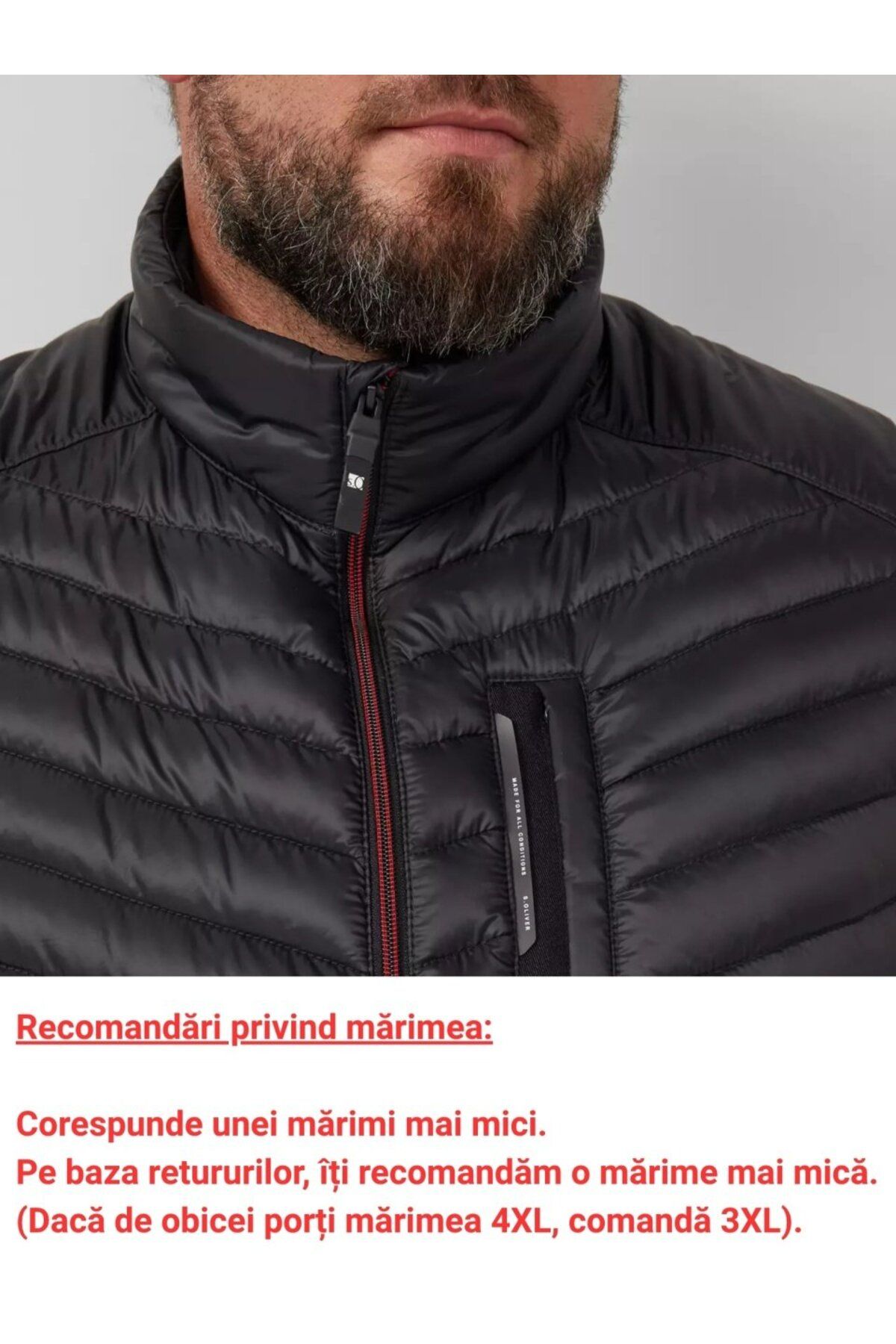 s.Oliver-Big Sizes Men's vest, without hood with slant pockets and Regular fit, Black 3