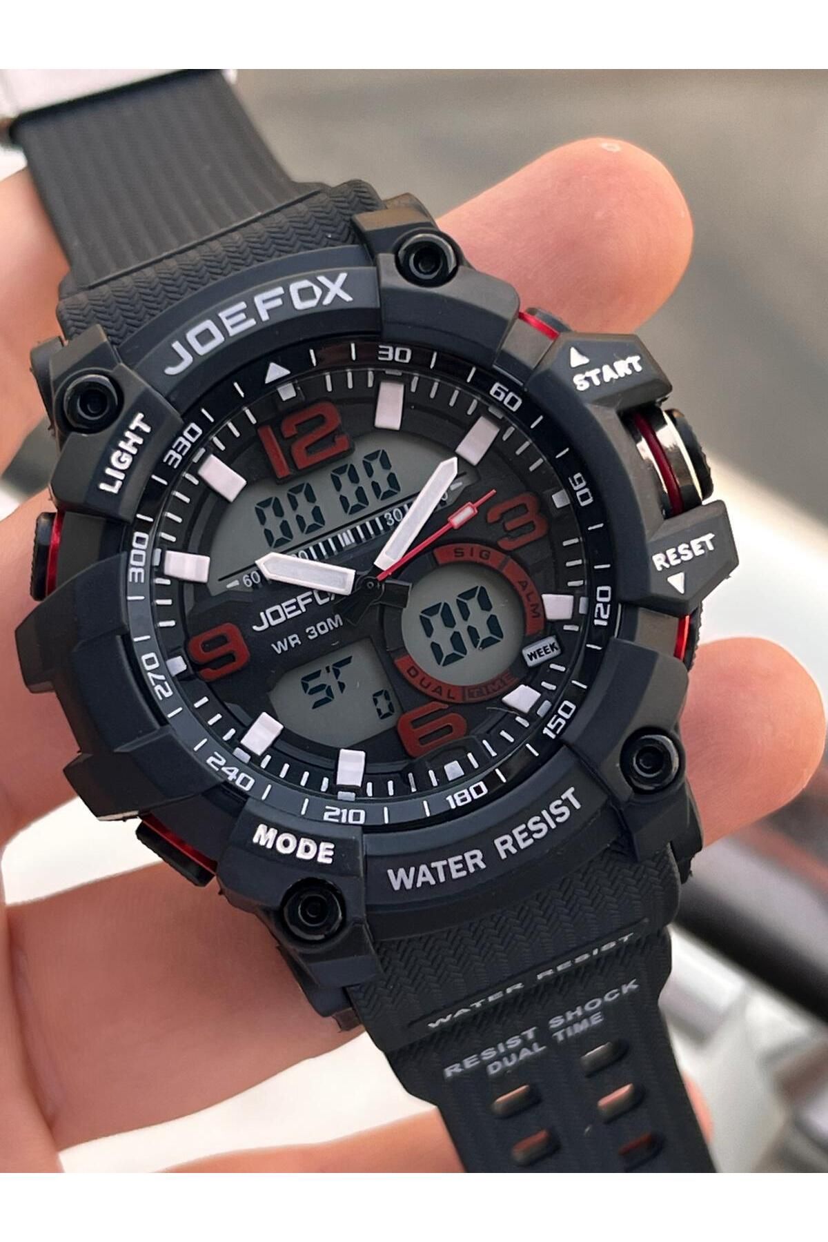 Joefox-Digital and Analog 2 Years Warranty Chronometer+Calendar+Alarm+Lighting Men's Wrist Watch Joe.Bk04 2