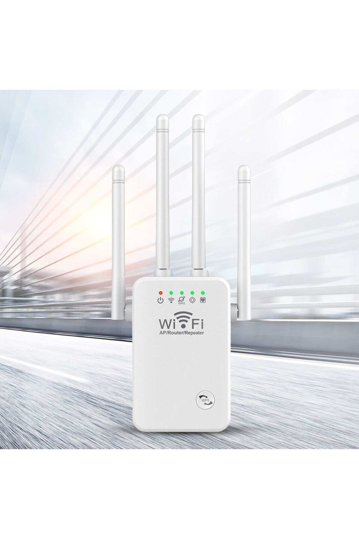 MNS-Wireless Signal Amplifier With 4 External Antennas, Range Extender With Speed Up To 300Mbps, 2.4GHz 2
