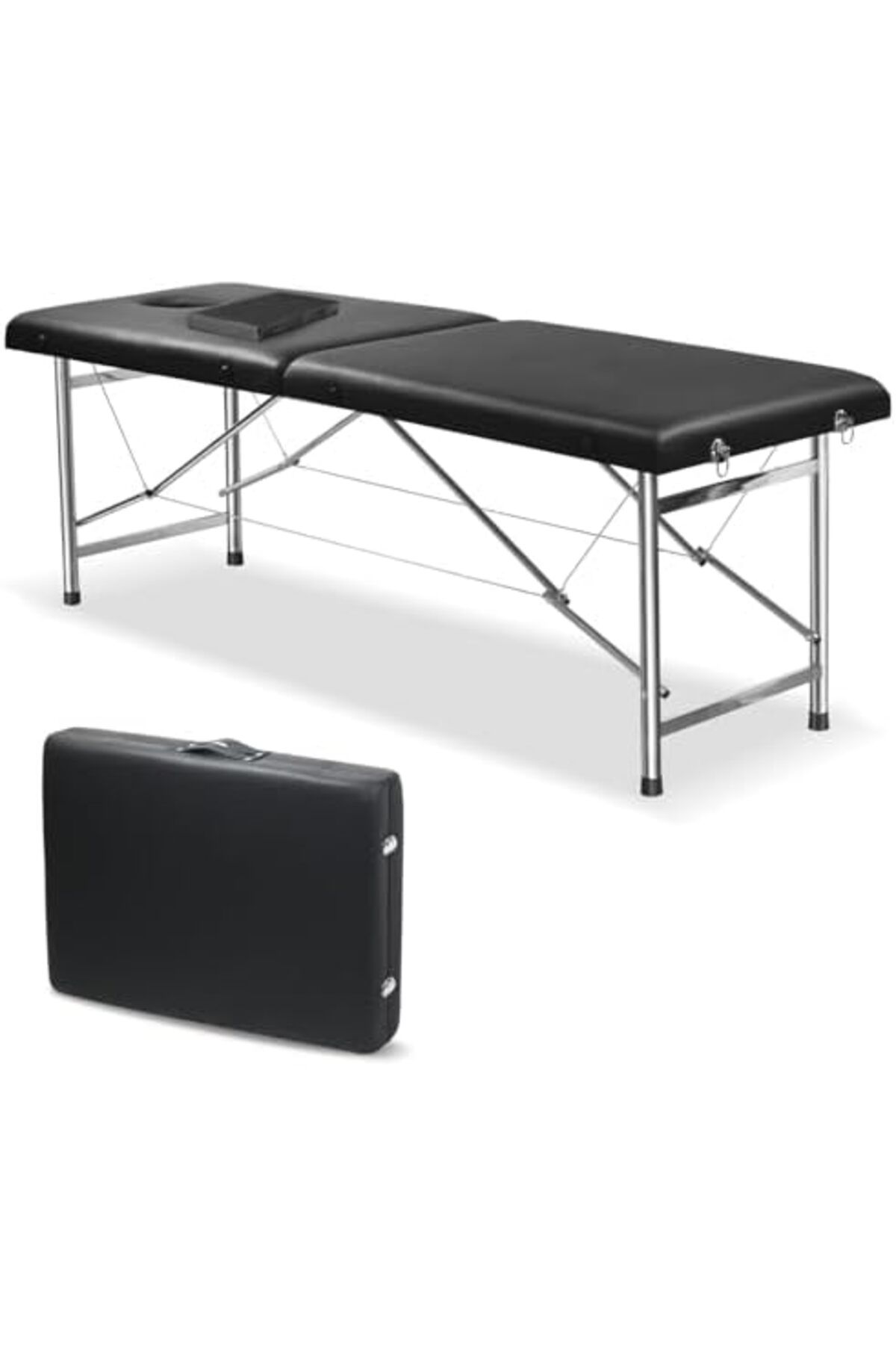 SKY TOUCH-Portable Massage Bed - Sky Touch: Foldable Table with Steel Frame and Two Adjustable Parts in Black 2
