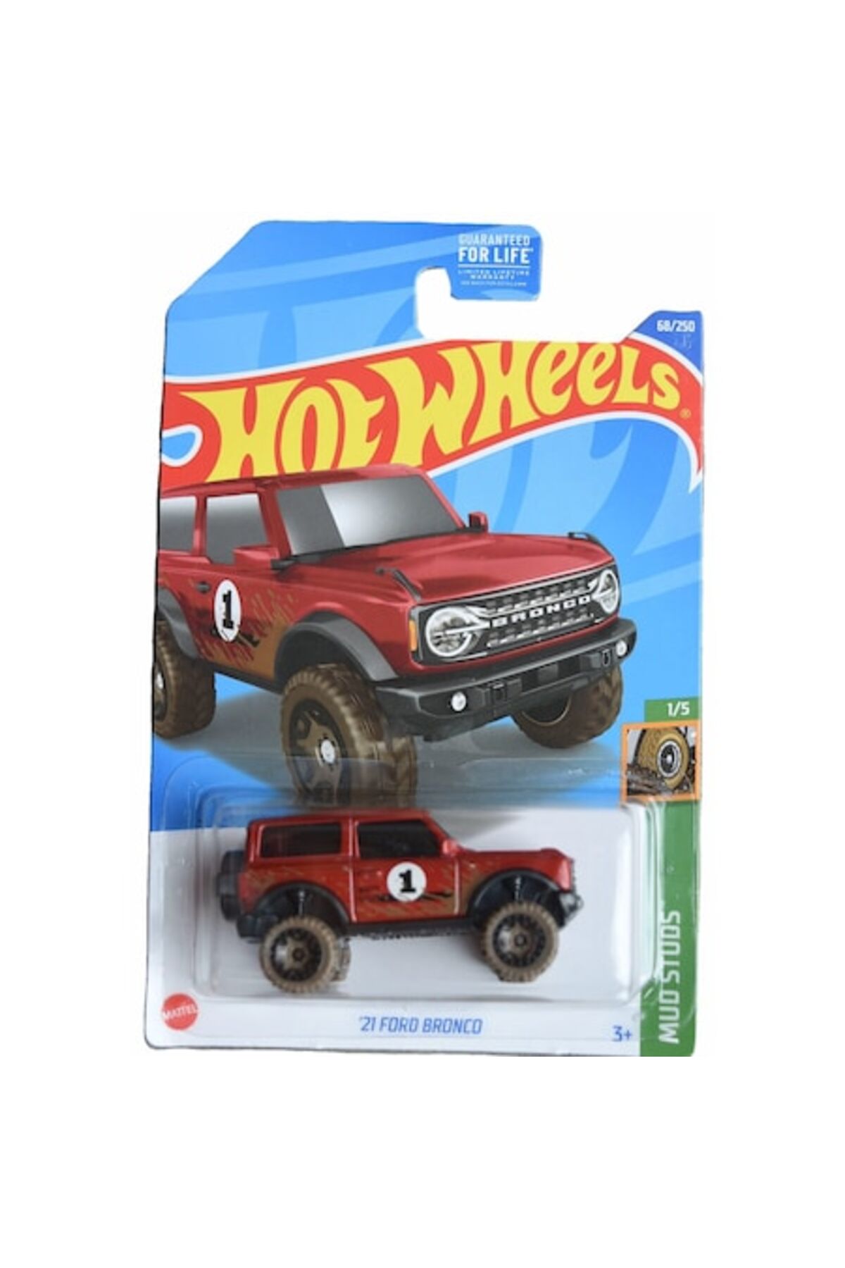 Masinuta metalica Hot Wheels, '21 Ford Bronco, Rosu, 1:64