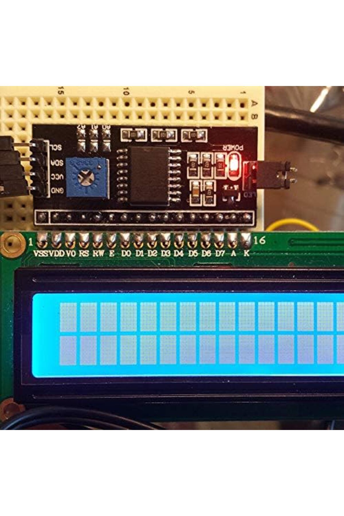SDKC-Jansan LCD Display Arduino 16x2 1602 Blue + IIC I2C Interface Adapter for Arduino Uno Raspberry Pi 6