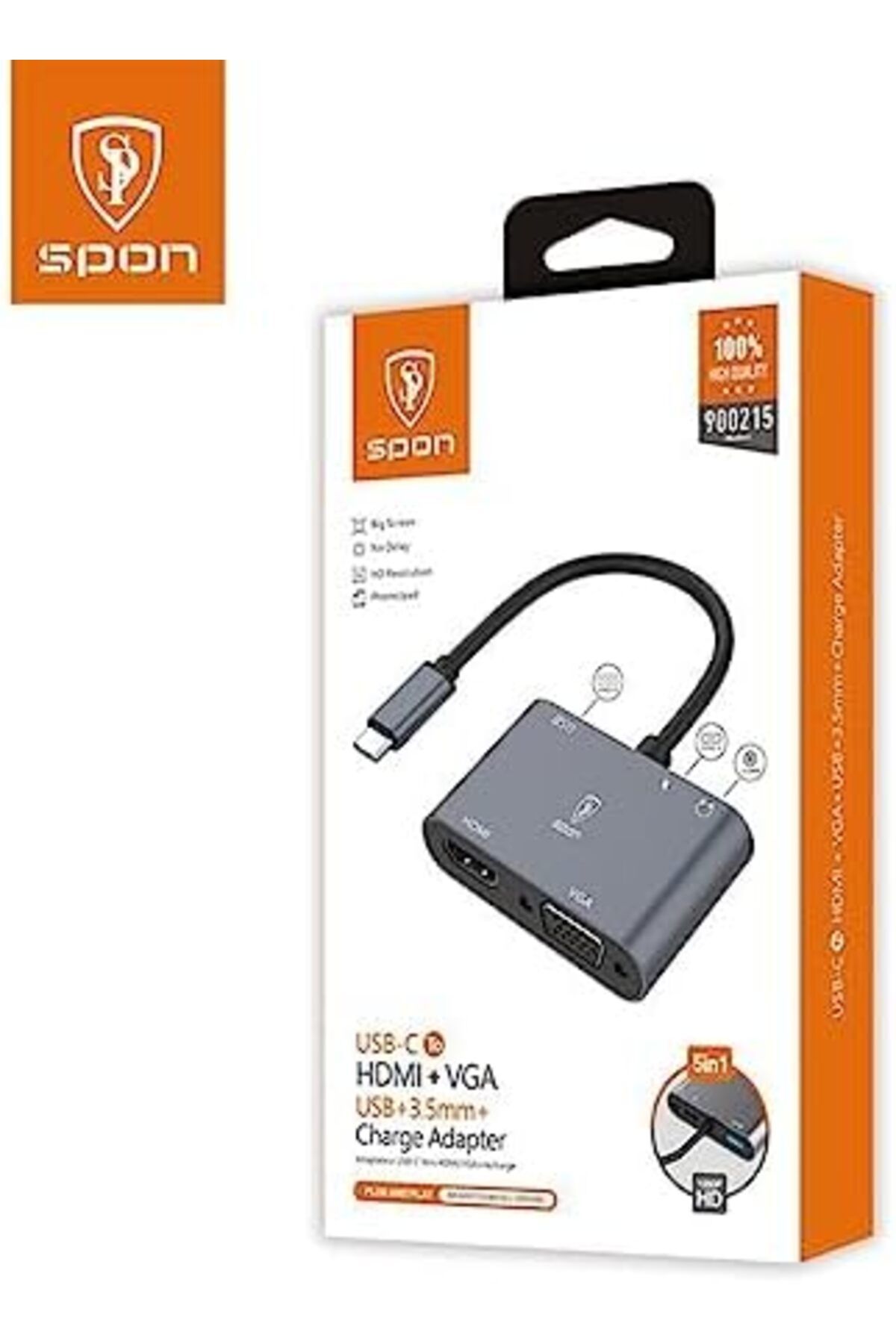 Spon-محول USB C متعدد المنافذ 5 في 1 من SB Spoon 3