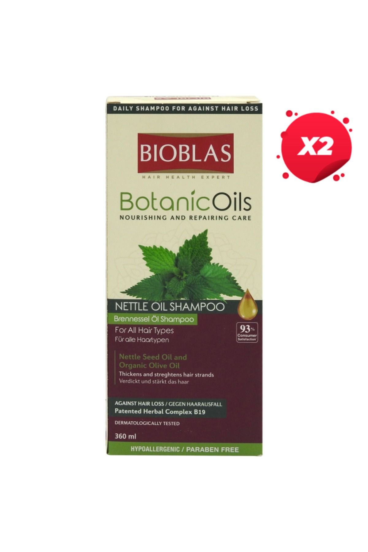 Bioblas-X2 - SAMPON BOTANIC OILS 360ML NETTLE PAR SUBTIRE 1