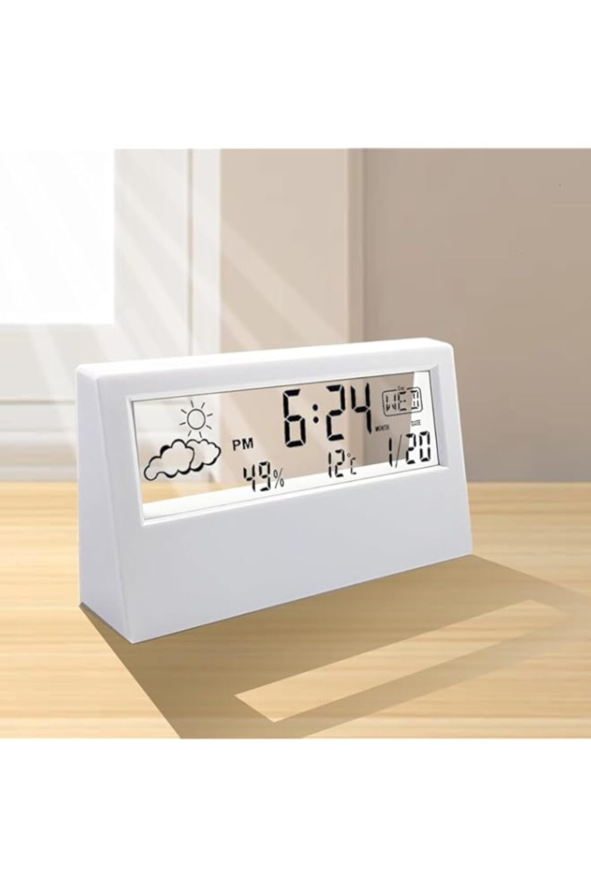 Generic-Joyzzz Desk Clock, Digital Alarm Clock with Transparent Modern Design, Temperature, Humidity, Snooz 1