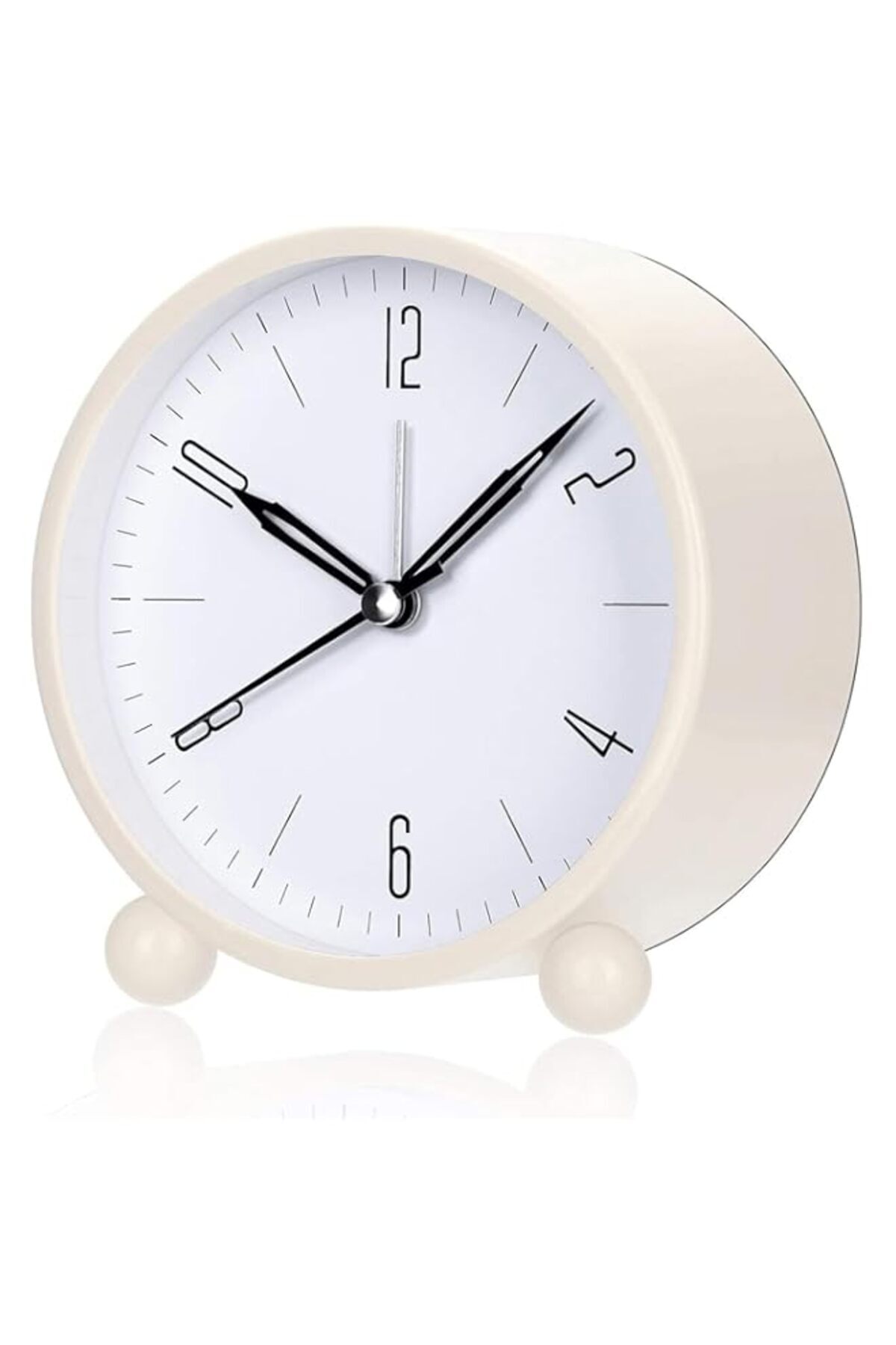 Generic-Aputue Alarm Clock, 4 Inch Retro Style Silent Analog Clock with Soft Night Light, Battery Powered f 1