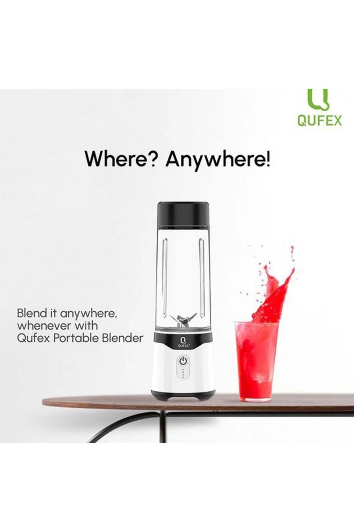 QUFEX-Portable Blender with Built-in Cup 500ml Electric Fast Portable Blender 5