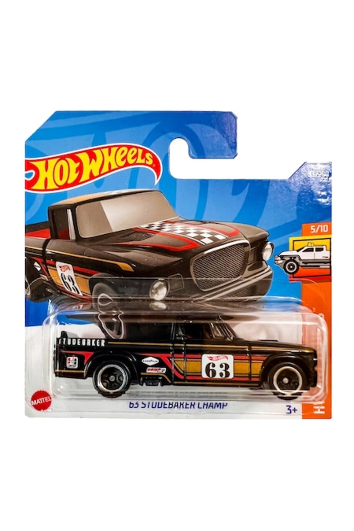 Masinuta metalica Hot Wheels, '63 Studebaker Champ, 1:64, Negru