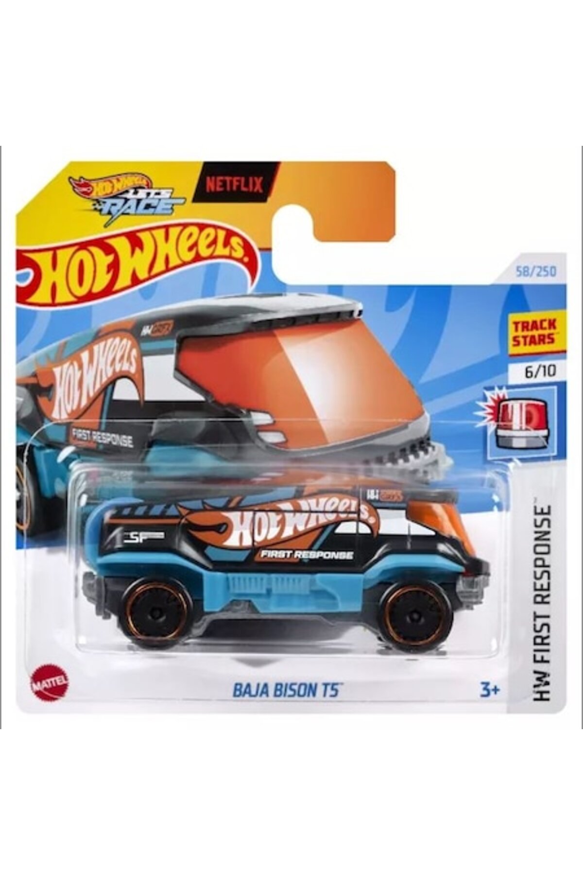 Masinuta metalica Hot Wheels, Baja Bison T5, orange, 1:64