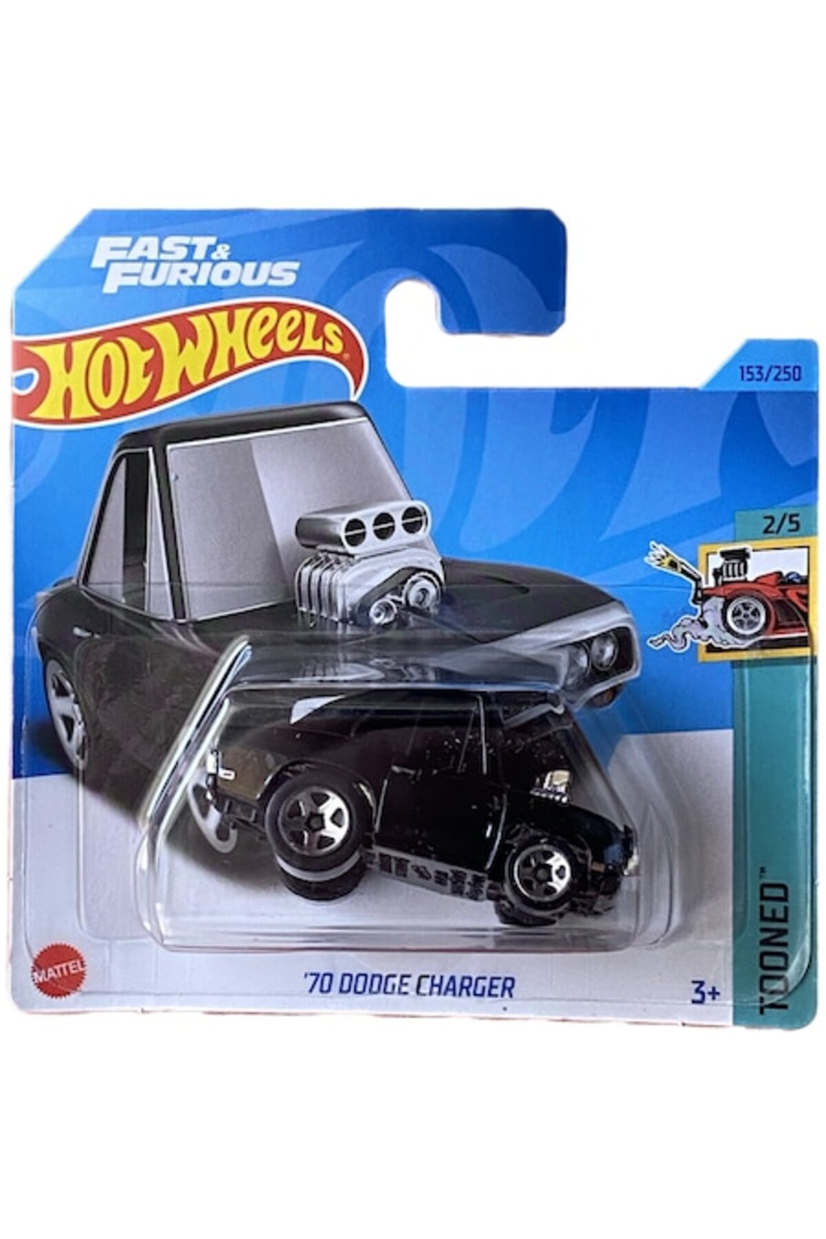 Masinuta metalica Hot Wheels, '70 Dodge Charger, Negru, 1:64