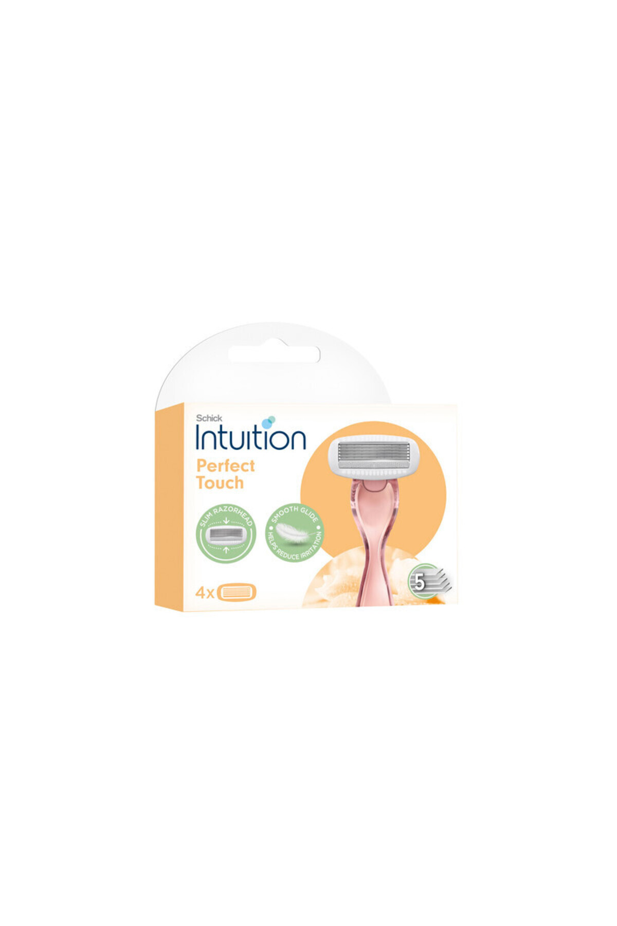 INTUITION-Perfect Touch Razor for Women, Smooth Glide-Helps Reduce Irritation-4 Catridges 4