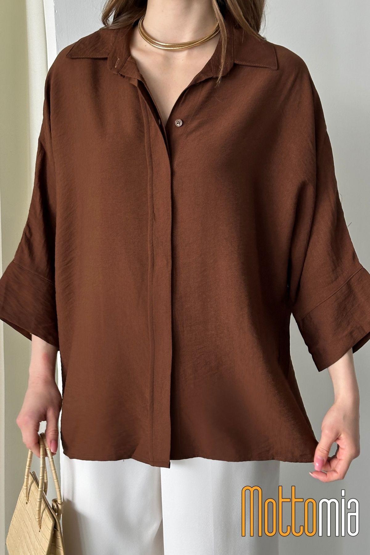 Women's Linen Buttoned Shirt | Summer Casual Cut Placketed Front Detailed Natural Fabric