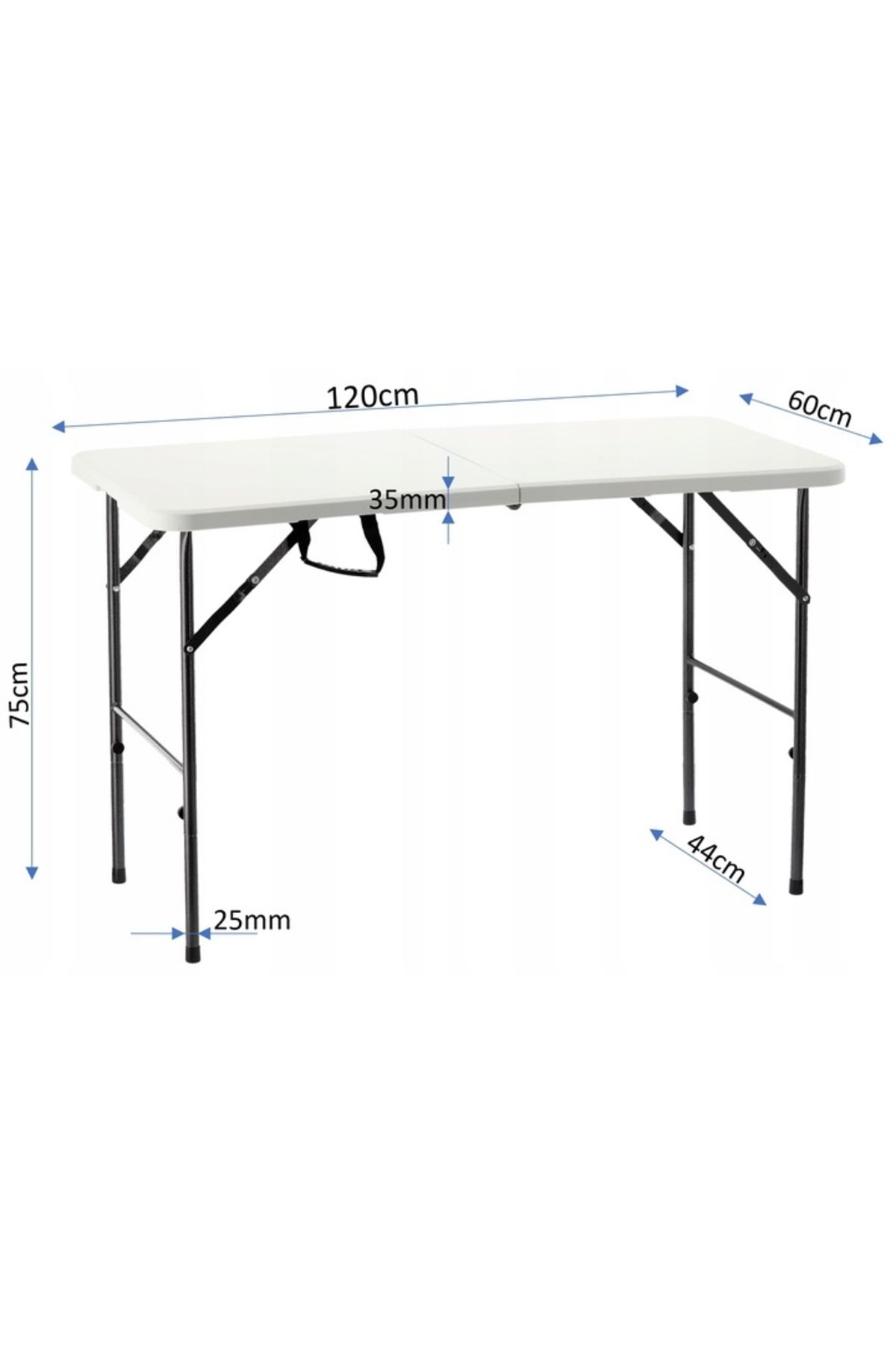 SERSIMO-Multifunctional folding rectangular table, 120x75x60cm, white 5