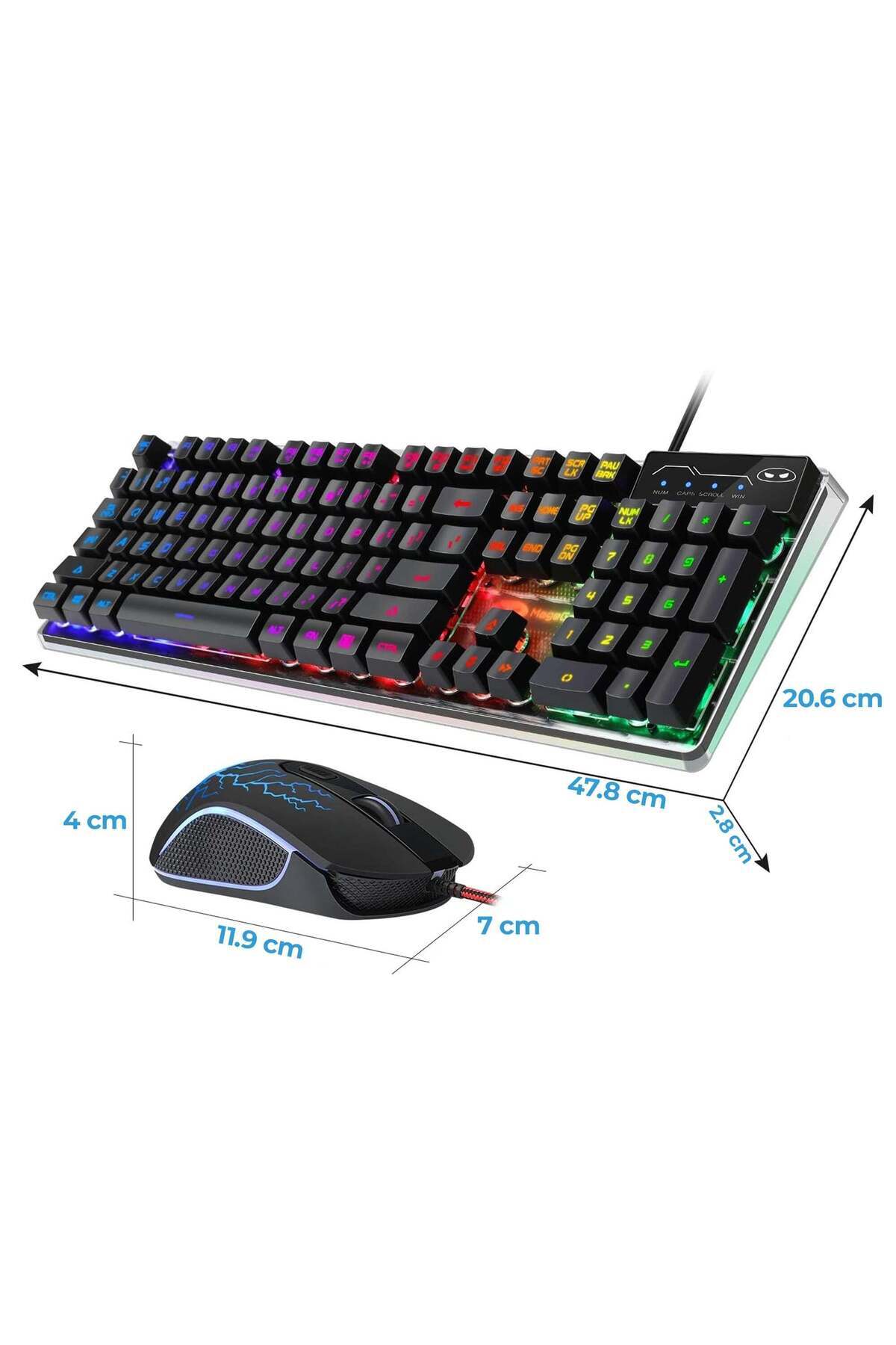 Timebox-Keyboard Kit, RGB Gaming Mouse, 104 keys, wired, 7 colors and lighting modes, Ergonomic Design, Meta 8