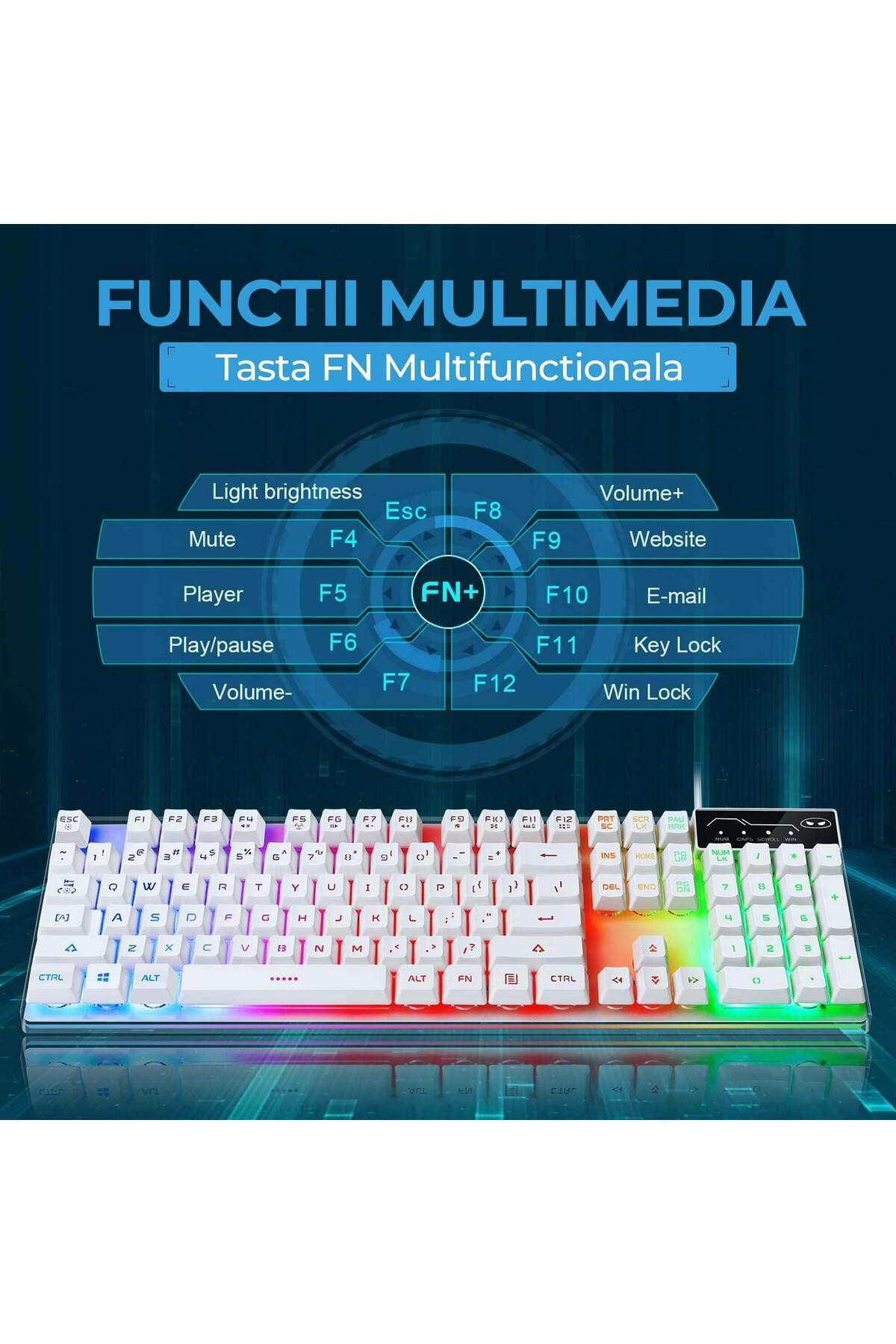 Timebox-Keyboard Kit, RGB Gaming Mouse, 104 keys, wired, 7 colors and lighting modes, Ergonomic Design, Meta 2