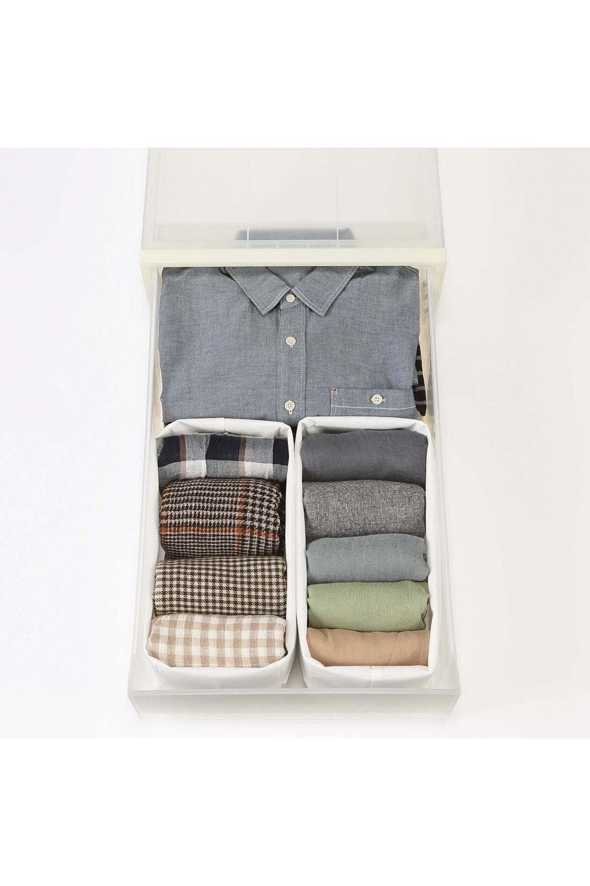 Muji-Non-Woven Fabric Partition Case with Variable Height, W 15 x D 325 x H 21 cm, 2 Pieces, M, Neutral 5