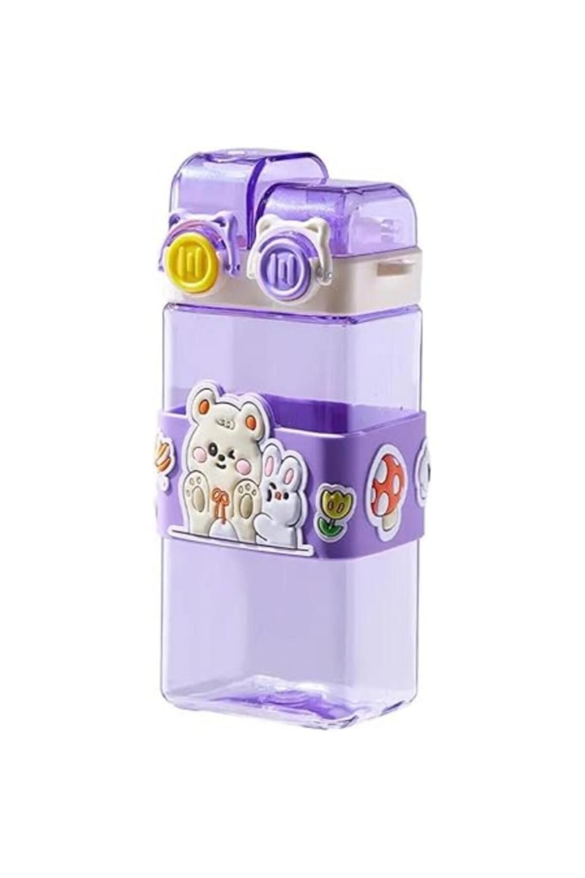 Tradeo-Leakproof kids straw bottle with double drink feature—BPA-free, reusable, square design for fun sips 2