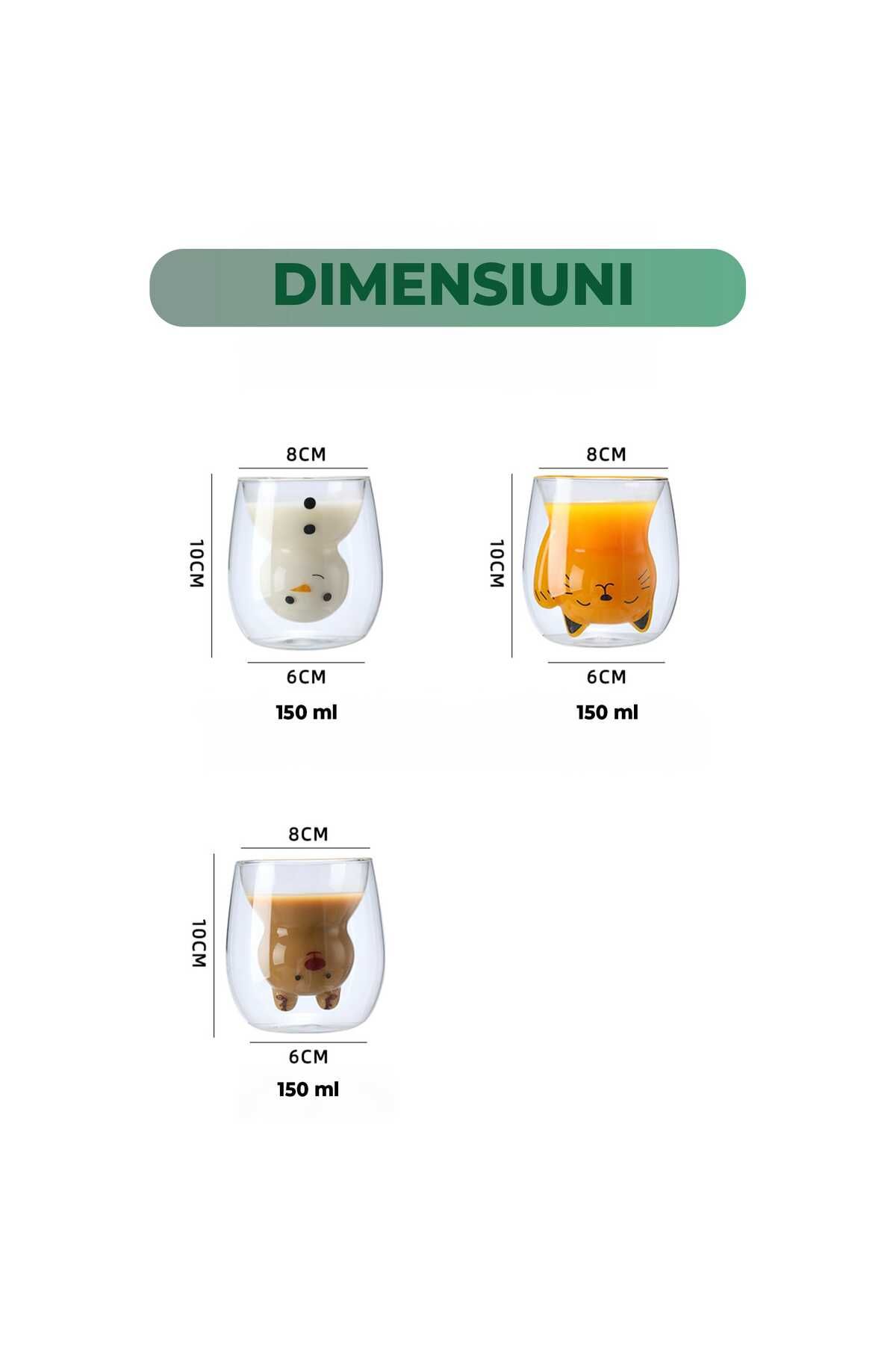 Timebox-Transparent glass mug, Heat-resistant, Double-walled, 150 ml, Cat pattern 4